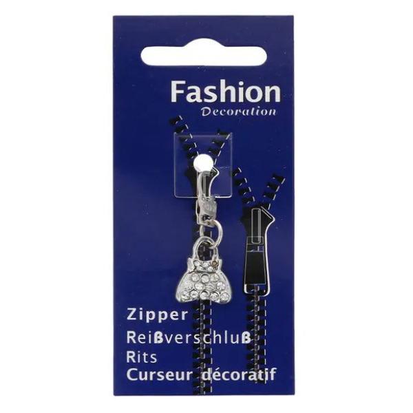 Reißverschlussanhänger/Zipperanhänger Handtasche mit Strass